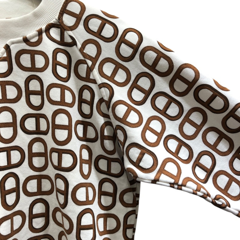 エルメス HERMES シェーヌダンクルモチーフ　スウェット　 4E4648DD ホワイト コットン 長袖Ｔシャツ