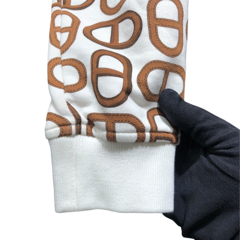 エルメス HERMES シェーヌダンクルモチーフ　スウェット　 4E4648DD ホワイト コットン 長袖Ｔシャツ