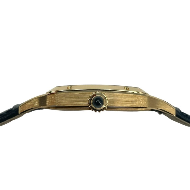 カルティエ Cartier サントスデュモン WGSA0115 ネイビー K18YG/革ベルト クオーツ メンズ 腕時計