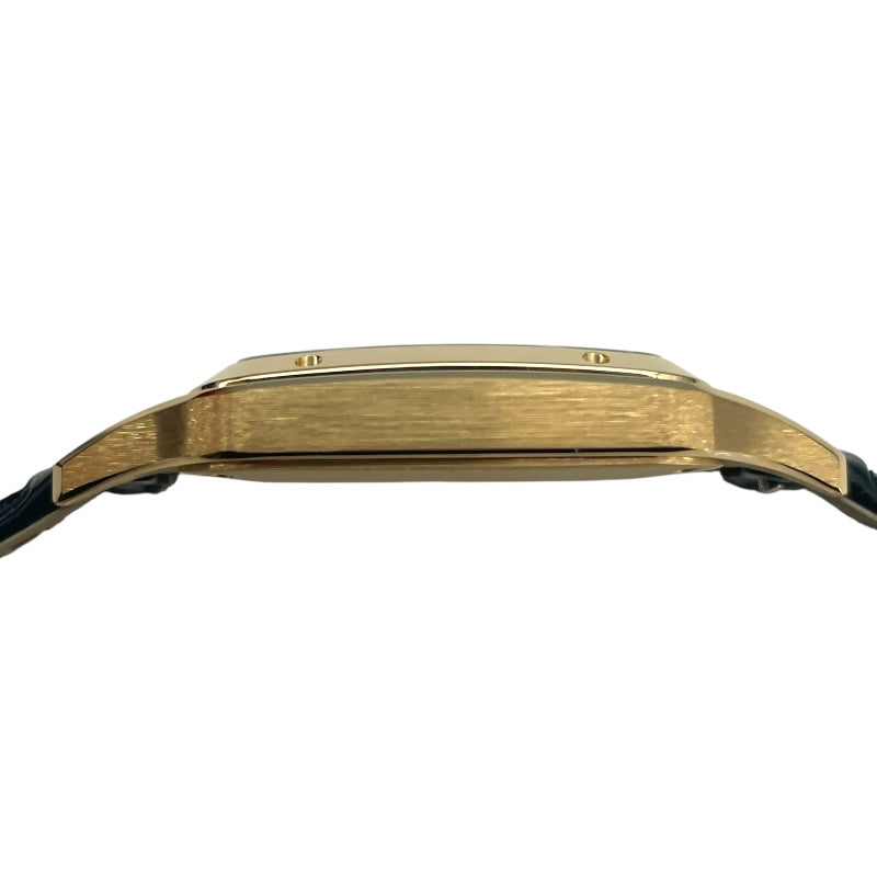 カルティエ Cartier サントスデュモン WGSA0115 ネイビー K18YG/革ベルト クオーツ メンズ 腕時計