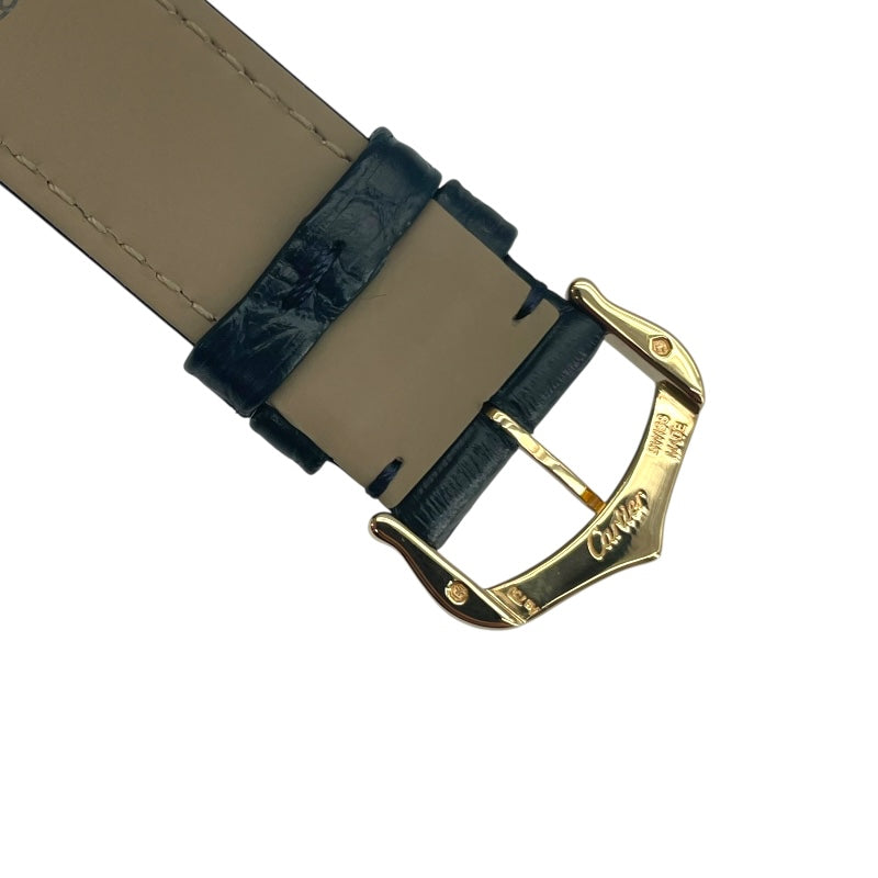 カルティエ Cartier サントスデュモン WGSA0115 ネイビー K18YG/革ベルト クオーツ メンズ 腕時計