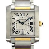 カルティエ Cartier タンクフランセーズLM W51005Q4 ホワイト K18YG/SS メンズ 腕時計