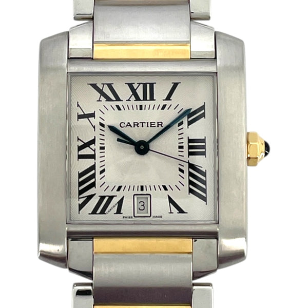 カルティエ Cartier タンクフランセーズLM W51005Q4 ホワイト K18YG/SS メンズ 腕時計
