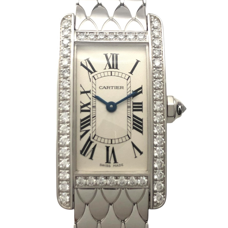 カルティエ Cartier タンクアメリカン SM WB710009 シルバー K18ホワイトゴールド レディース 腕時計
