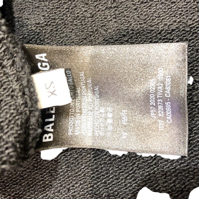 バレンシアガ BALENCIAGA REAL BALENCIAGA ロゴプリントスウェットパーカー 20年 620973 ブラック コットン メンズ パーカー