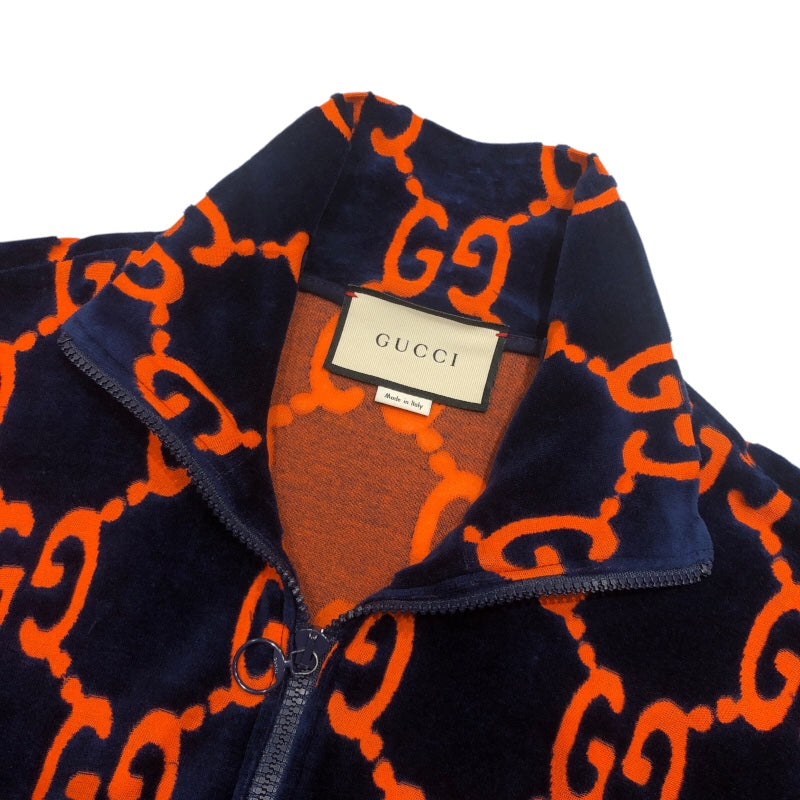 グッチ GUCCI GG総柄トラックジャケット＆パンツセット 522958/522960 ネイビー コットン メンズ セットアップ