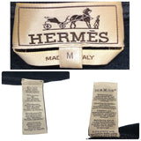 エルメス HERMES ミニレザーパッチテディブルゾン ネイビー コットン メンズ ブルゾン