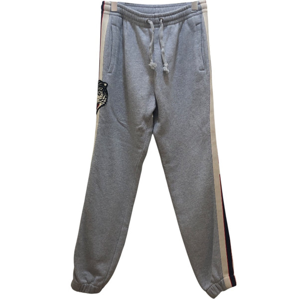 グッチ GUCCI ロゴライン スウェットパンツ 497252 グレー コットン メンズ パンツ