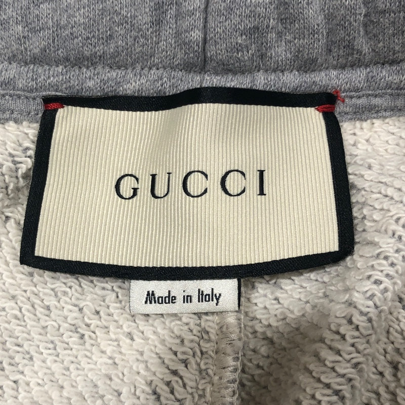 グッチ GUCCI ロゴライン スウェットパンツ 497252 グレー コットン メンズ パンツ