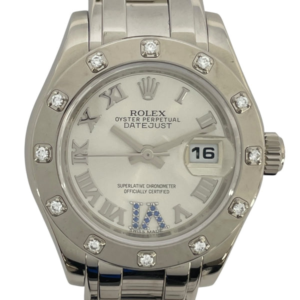 ロレックス ROLEX デイトジャスト パールマスター ランダムシリアル 80319 シルバー K18WG 自動巻き レディース 腕時計