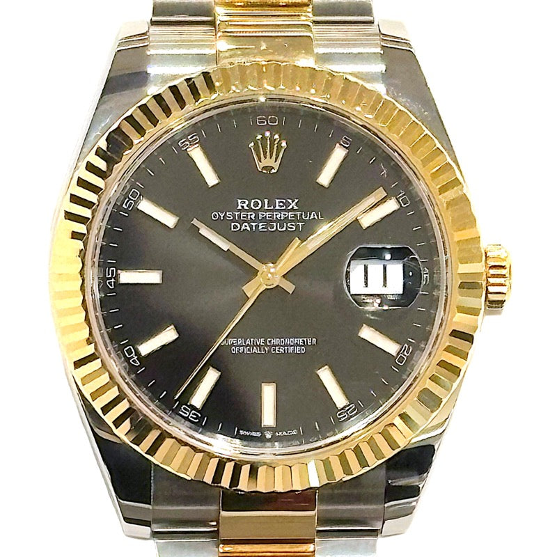 ロレックス ROLEX デイトジャスト41 126333 ブラック K18/SS 自動巻き メンズ 腕時計