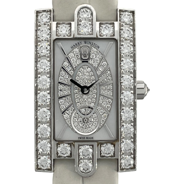 ハリーウィンストン HARRY WINSTON アヴェニュークラシック エリプティック ホワイトシェル AVEQHM21WW241 ホワイトシェル K18WG クオーツ レディース 腕時計