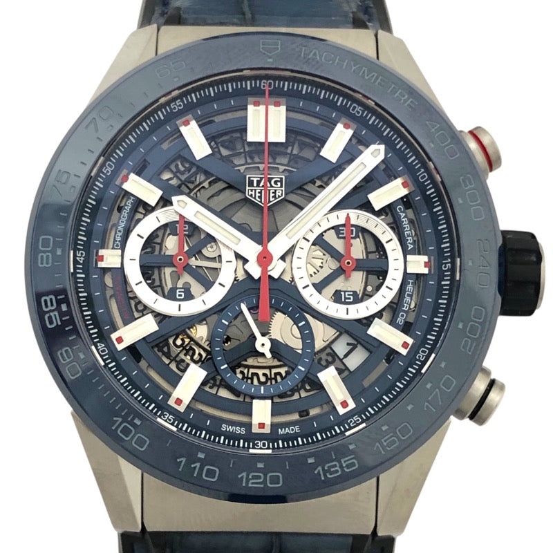 タグ・ホイヤー TAG HEUER カレラ キャリバーホイヤー02 クロノグラフ CBG2A11.FC6460 ブルー SS メンズ 腕時計