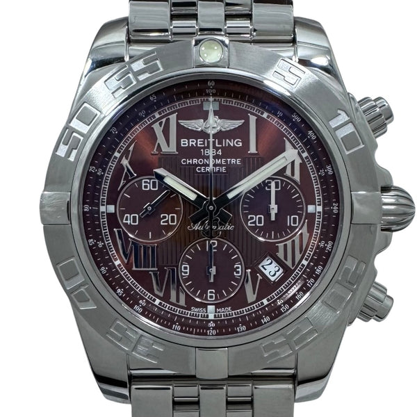 ブライトリング BREITLING クロノマット44 AB0110 ブラウン SS 自動巻き メンズ 腕時計