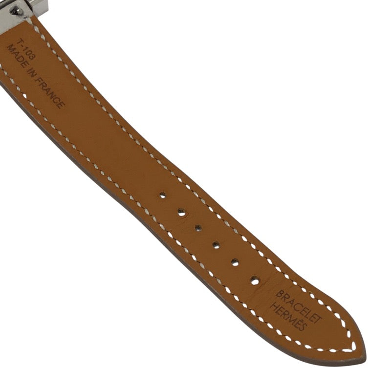 エルメス HERMES Hウォッチ HH4.230 オブシディアン SS/レザーベルト クオーツ レディース 腕時計