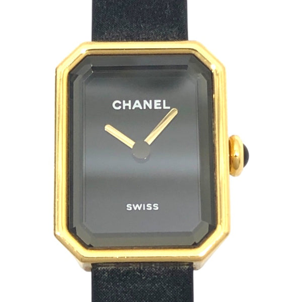 シャネル CHANEL プルミエール リボン H6125 ブラック K18YG/チタン クオーツ レディース 腕時計