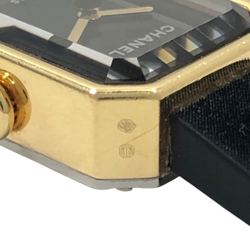 シャネル CHANEL プルミエール リボン H6125 ブラック K18YG/チタン クオーツ レディース 腕時計