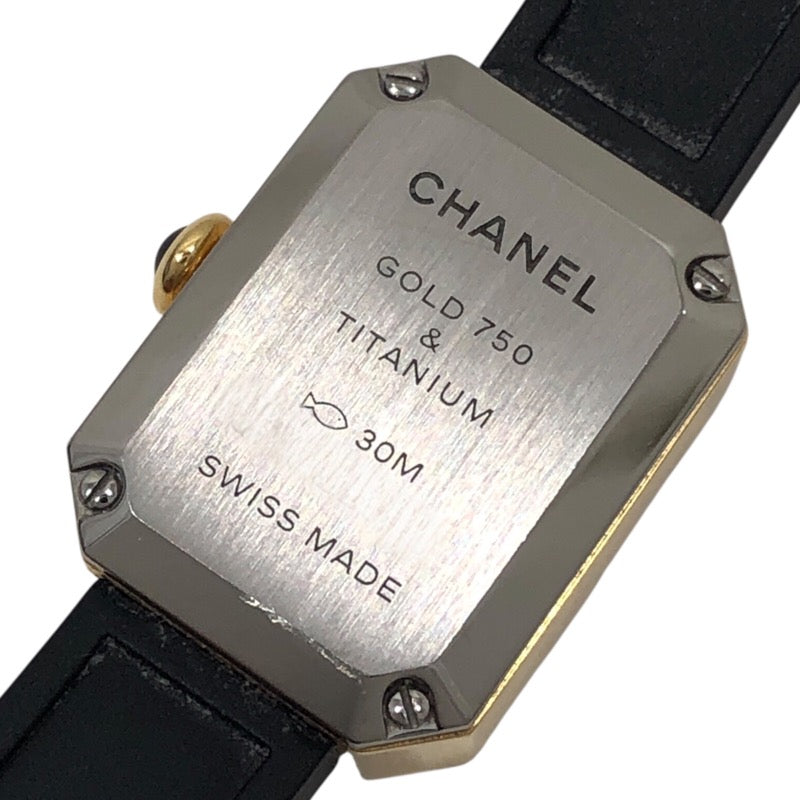 シャネル CHANEL プルミエール リボン H6125 ブラック K18YG/チタン クオーツ レディース 腕時計