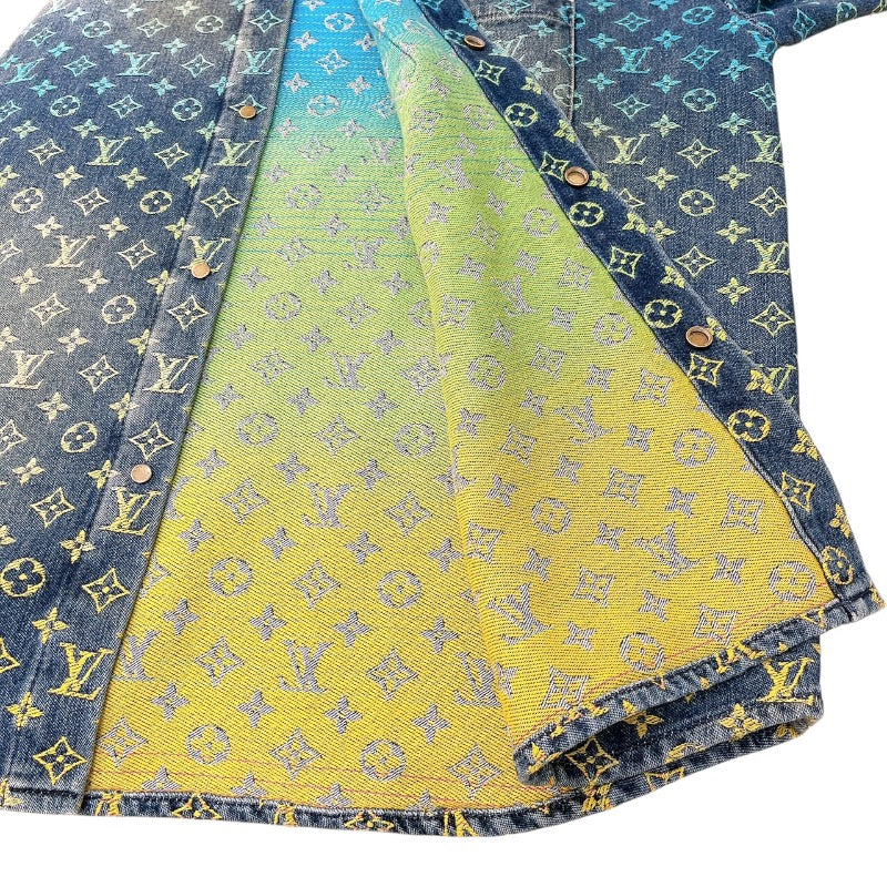 ルイ・ヴィトン LOUIS VUITTON レインボーモノグラム半袖デニムシャツ HOS72W コットン メンズ デニムジャケット