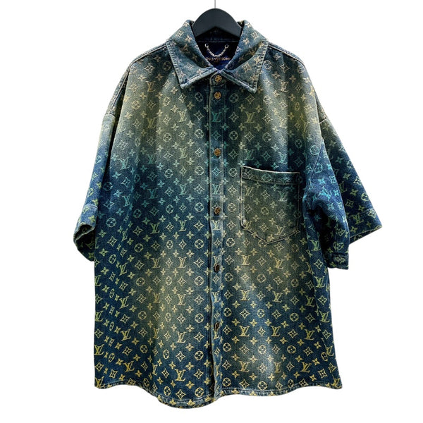 ルイ・ヴィトン LOUIS VUITTON レインボーモノグラム半袖デニムシャツ HOS72W コットン メンズ デニムジャケット