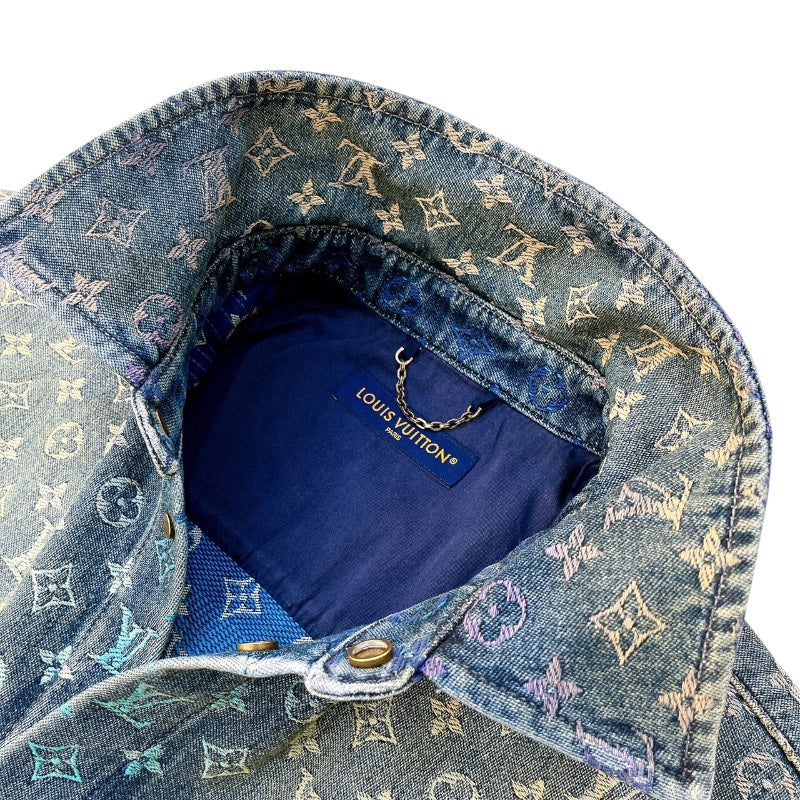 ルイ・ヴィトン LOUIS VUITTON レインボーモノグラム半袖デニムシャツ HOS72W コットン メンズ デニムジャケット