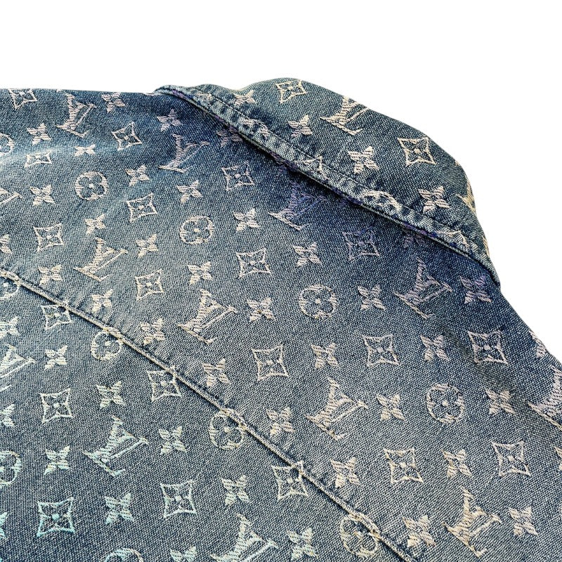 ルイ・ヴィトン LOUIS VUITTON レインボーモノグラム半袖デニムシャツ HOS72W コットン メンズ デニムジャケット
