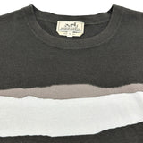 エルメス HERMES デザインニット半袖シャツ グレー コットン/カシミヤ メンズ 半袖Ｔシャツ