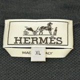 エルメス HERMES デザインニット半袖シャツ グレー コットン/カシミヤ メンズ 半袖Ｔシャツ