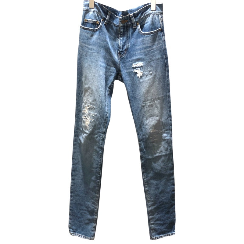 サンローラン SAINT LAURENT ダメージ加工デニムパンツ 454714 ブルー コットン メンズ デニムパンツ