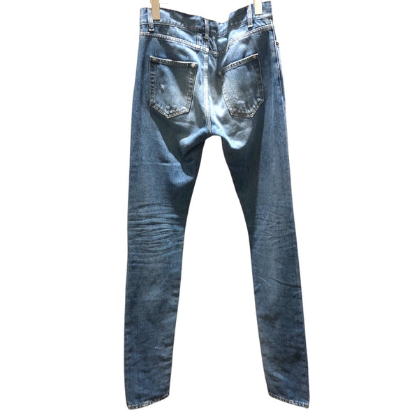 サンローラン SAINT LAURENT ダメージ加工デニムパンツ 454714 ブルー コットン メンズ デニムパンツ