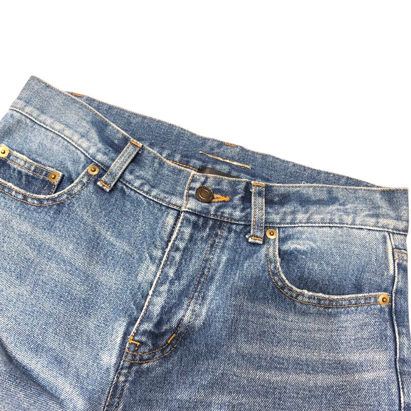 サンローラン SAINT LAURENT ダメージ加工デニムパンツ 454714 ブルー コットン メンズ デニムパンツ