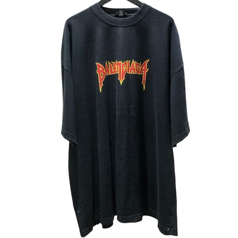 バレンシアガ BALENCIAGA ロゴプリントTシャツ 694576 ブラック コットン メンズ 半袖Ｔシャツ