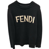 フェンディ FENDI ロゴニットセーター FZZ387 ブラック ウール ウール メンズ セーター