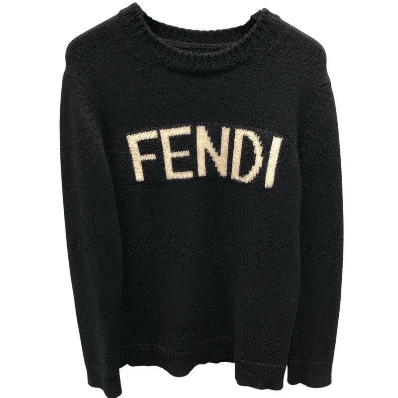 フェンディ FENDI ロゴニットセーター FZZ387 ブラック ウール ウール メンズ セーター