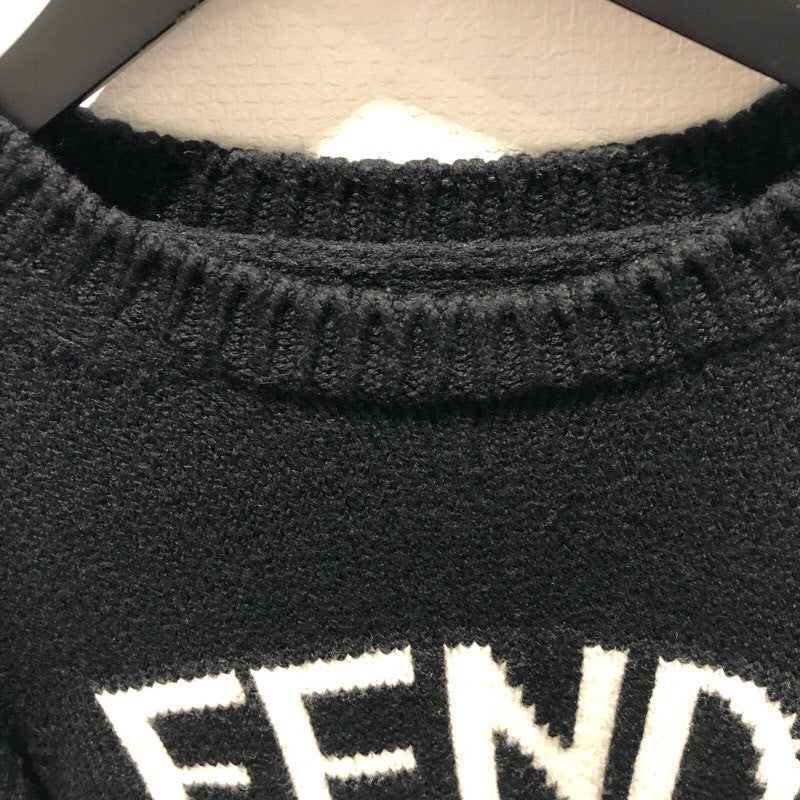 フェンディ FENDI ロゴニットセーター FZZ387 ブラック ウール ウール メンズ セーター