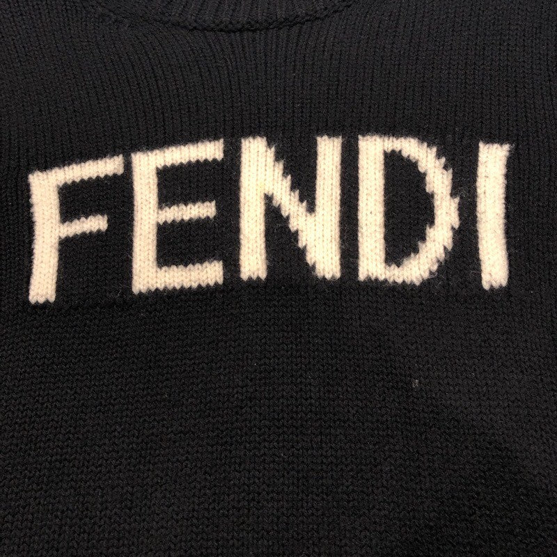 フェンディ FENDI ロゴニットセーター FZZ387 ブラック ウール ウール メンズ セーター