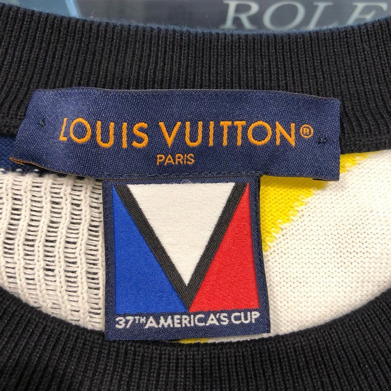 ルイ・ヴィトン LOUIS VUITTON ロゴニットセーター HRN55W コットン メンズ セーター