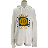グッチ GUCCI ロゴプリントスウェットパーカー 454585 クリーム コットン メンズ パーカー