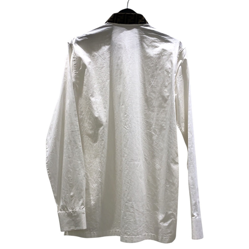 フェンディ FENDI FF柄カラー 長袖シャツ FS0751 ホワイト コットン