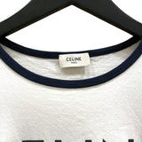 セリーヌ CELINE ロゴプリントTシャツ 2X372671Q ホワイト コットン コットン レディース 半袖Ｔシャツ