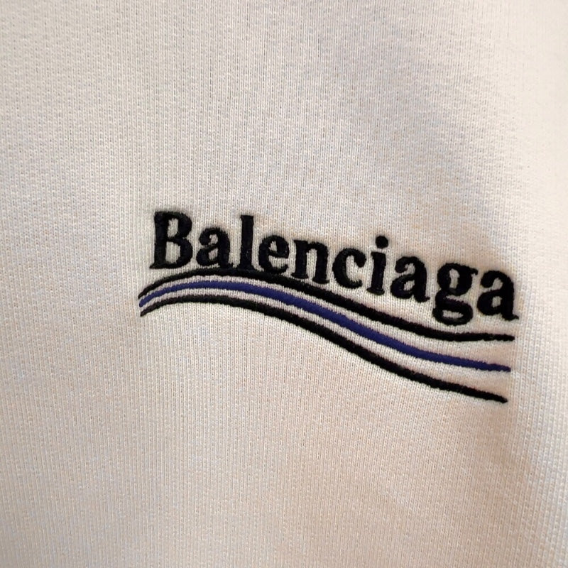 バレンシアガ BALENCIAGA キャンペーンロゴスウェットパーカー　2021年 620973 クリーム コットン メンズ パーカー