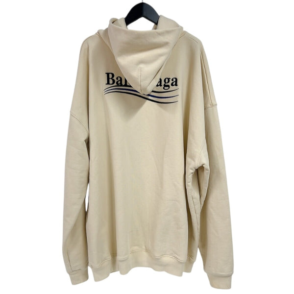 バレンシアガ BALENCIAGA キャンペーンロゴスウェットパーカー　2021年 620973 クリーム コットン メンズ パーカー