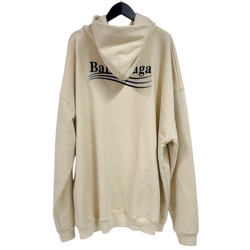 バレンシアガ BALENCIAGA キャンペーンロゴスウェットパーカー　2021年 620973 クリーム コットン メンズ パーカー
