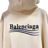 バレンシアガ BALENCIAGA キャンペーンロゴスウェットパーカー　2021年 620973 クリーム コットン メンズ パーカー