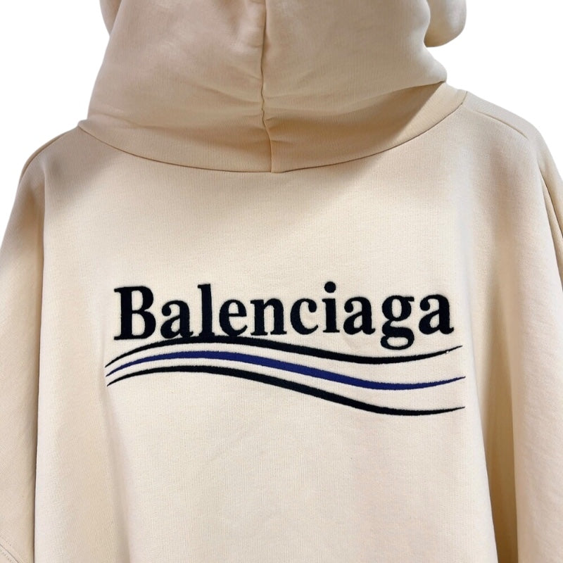 バレンシアガ BALENCIAGA キャンペーンロゴスウェットパーカー　2021年 620973 クリーム コットン メンズ パーカー