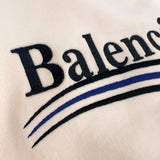 バレンシアガ BALENCIAGA キャンペーンロゴスウェットパーカー　2021年 620973 クリーム コットン メンズ パーカー