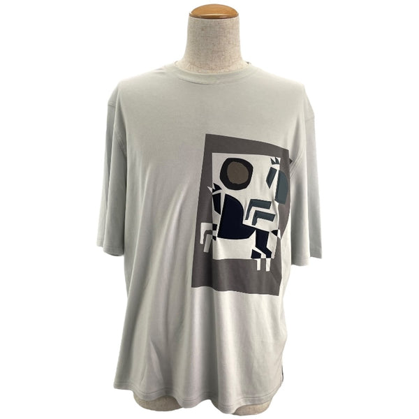 エルメス HERMES Velky lov エンボスロゴTシャツ ブルー コットン メンズ 半袖Ｔシャツ