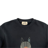エルメス HERMES クォーターバッシュ スウェットシャツ ネイビー コットン メンズ スウェット