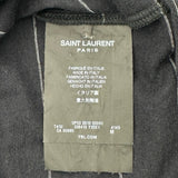 サンローラン SAINT LAURENT ボーダープリントプリントTシャツ ブラック コットン メンズ 半袖Ｔシャツ