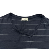 サンローラン SAINT LAURENT ボーダープリントプリントTシャツ ブラック コットン メンズ 半袖Ｔシャツ